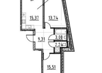 Продается 2-ком. квартира, 58 м2, Ленинградская область, улица Первых, 2к4