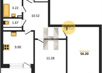 Продается 2-комнатная квартира, 56.2 м2, Воронеж, Коминтерновский район, Московский проспект, 66