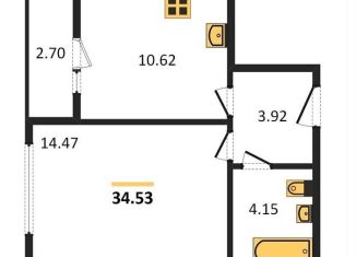 Продается 1-ком. квартира, 34.5 м2, Калининград, Арсенальная улица, 31к1