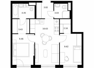 Продам 2-ком. квартиру, 53.3 м2, Улан-Удэ, улица Шмидта, 37А