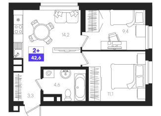 Продажа двухкомнатной квартиры, 42.6 м2, Екатеринбург, Чкаловский район, улица Патриса Лумумбы, 54