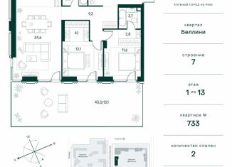 Продается 2-ком. квартира, 103.4 м2, Москва, метро Тушинская