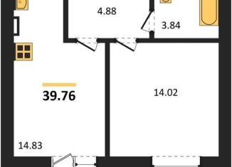 Продам 1-ком. квартиру, 39.8 м2, село Александровка