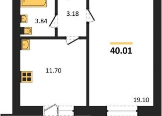 1-комнатная квартира на продажу, 40 м2, село Александровка