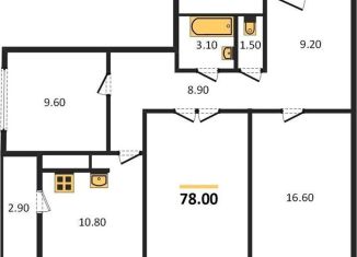 Продаю трехкомнатную квартиру, 78 м2, Воронеж, улица Фёдора Тютчева, 93А, Железнодорожный район