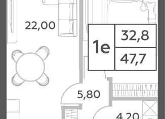 2-комнатная квартира на продажу, 47.7 м2, Москва, проспект Генерала Дорохова, вл1к1, район Раменки