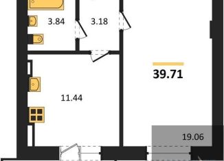 1-ком. квартира на продажу, 39.7 м2, село Александровка