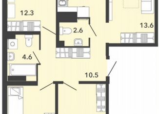 Продается 4-ком. квартира, 98.4 м2, село Засечное, Фонтанная улица, с70