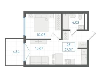 Продается однокомнатная квартира, 34.5 м2, Екатеринбург, Ленинский район