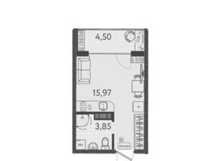 Продается квартира студия, 22.1 м2, Краснодар, улица имени Б.С. Кудухова, 1к1