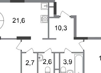 Продаю 2-ком. квартиру, 67 м2, деревня Рассказовка, 2-я Боровская улица, 1