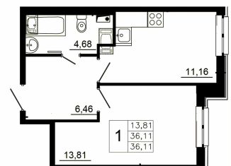 Продается 1-ком. квартира, 36.2 м2, Ленинградская область, Заводская улица, 18к2