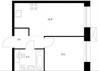 Продается однокомнатная квартира, 33.7 м2, Санкт-Петербург, метро Волковская, жилой комплекс Аэронавт, 1