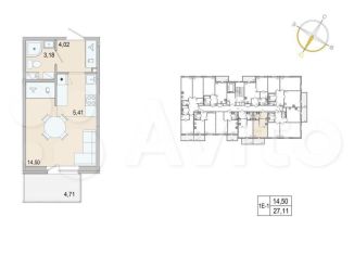 Продажа 1-ком. квартиры, 27.1 м2, Санкт-Петербург, Студенческая улица, 26к3