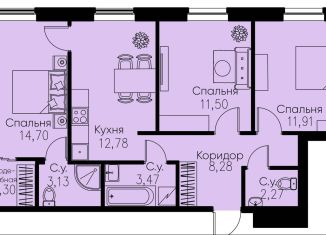 Продам трехкомнатную квартиру, 71.3 м2, Санкт-Петербург, метро Электросила