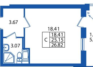 Продам квартиру студию, 26.5 м2, Санкт-Петербург, ЖК Полис Приморский, проспект Авиаконструкторов, 63