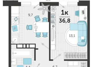 Продам 1-комнатную квартиру, 36.8 м2, Краснодар, улица Автолюбителей, 1Гк1, ЖК Стрижи