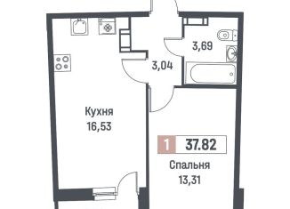 Продается 1-комнатная квартира, 37.8 м2, Мурино, ЖК Авиатор