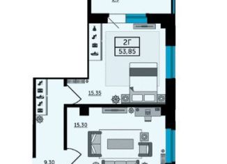 Продажа 2-ком. квартиры, 53.9 м2, Ростов-на-Дону, Раздорская улица, 2А, ЖК Грин Парк