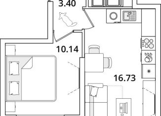 Продается 1-комнатная квартира, 35.2 м2, Санкт-Петербург, метро Лесная