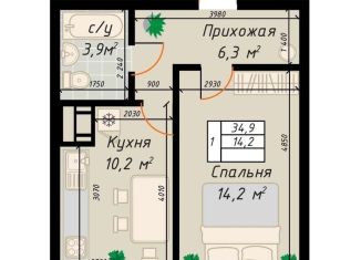 Продается однокомнатная квартира, 34.9 м2, Санкт-Петербург, улица Маршала Казакова, 70к1с1, ЖК Прибалтийский