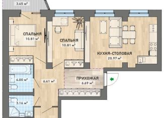Продаю трехкомнатную квартиру, 79.3 м2, Екатеринбург, ЖК Просторы