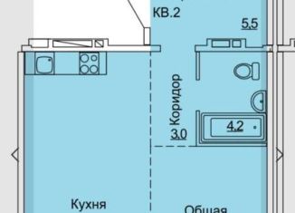 1-комнатная квартира на продажу, 43.1 м2, Барнаул, Индустриальный район