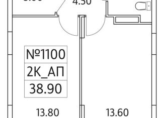 Продам 2-ком. квартиру, 38.9 м2, Люберцы, ЖК Облака 2.0, жилой комплекс Облака 2.0, к1.2