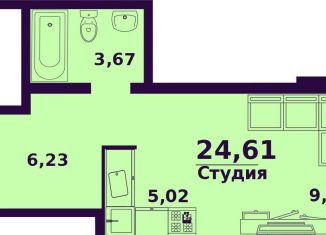 Продажа квартиры студии, 24.6 м2, Ульяновск, ЖК Сиреневый, жилой комплекс Сиреневый, 4