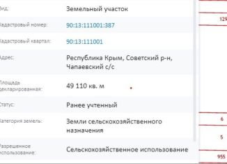 Продажа земельного участка, 985 сот., Чапаевское сельское поселение, улица Гагарина, 1