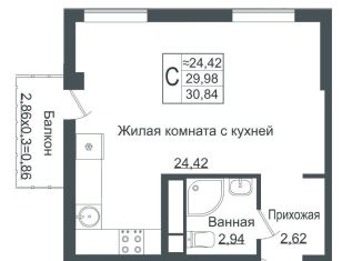 Квартира на продажу студия, 31 м2, Краснодар, ЖК Европа-Сити, Античная улица, 2