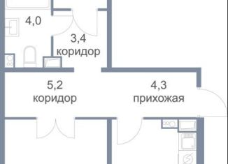 Продаю двухкомнатную квартиру, 71.3 м2, деревня Голубое, ЖК Первый Зеленоградский
