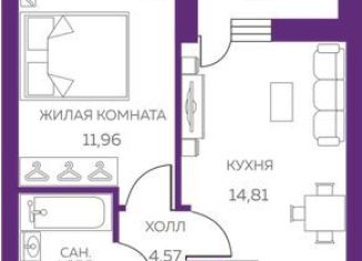 Продаю 1-комнатную квартиру, 36.7 м2, Екатеринбург, улица Крауля, 89А, ЖК Русь