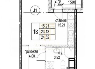 Продам квартиру студию, 24.2 м2, Кудрово, проспект Строителей, 5к1