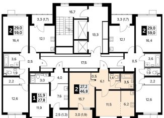 2-комнатная квартира на продажу, 46.8 м2, Люберцы, жилой комплекс 1-й Лермонтовский, к5.1
