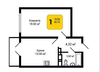 Продам 1-ком. квартиру, 41 м2, Воронеж, улица Маршала Одинцова, 25Б/13, ЖК Лазурный