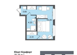 Продаю квартиру студию, 25.8 м2, Санкт-Петербург, метро Купчино, Витебский проспект, 99к1