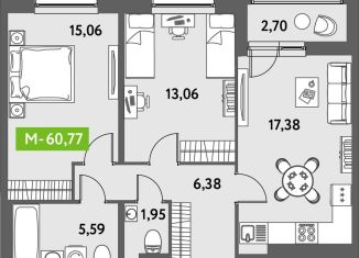 Продам двухкомнатную квартиру, 60.8 м2, Санкт-Петербург, метро Звёздная