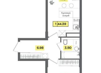 Продается 2-ком. квартира, 44.4 м2, деревня Радумля