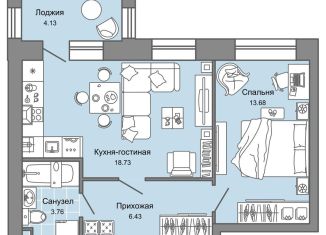 Продаю однокомнатную квартиру, 45 м2, Ульяновск, жилой комплекс Дивный Сад, 1, ЖК Дивный Сад