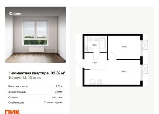 Продажа 1-комнатной квартиры, 32.4 м2, Щербинка, жилой комплекс Юнино, 1.1