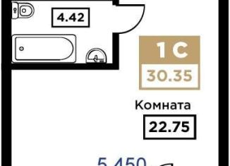 Продажа квартиры студии, 30.4 м2, Краснодар, Школьная улица, 1, Прикубанский округ