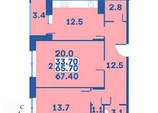 Продажа двухкомнатной квартиры, 67.4 м2, поселение Первомайское, жилой комплекс Эдельвейс, к4Б, ЖК Эдельвейс