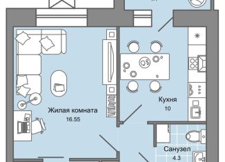 Однокомнатная квартира на продажу, 40 м2, Кировская область, улица Дмитрия Козулева, 9