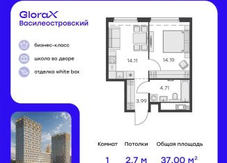Продам однокомнатную квартиру, 37 м2, Санкт-Петербург