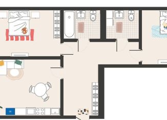 Продам 2-комнатную квартиру, 70.4 м2, Тюмень, ЖК Квартет