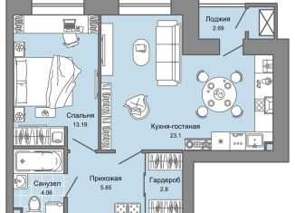 Продаю двухкомнатную квартиру, 50 м2, Ульяновск, жилой комплекс Дивный Сад, 9, ЖК Дивный Сад