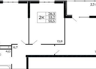 Продам 2-комнатную квартиру, 55.5 м2, Ростовская область, проспект Маршала Жукова, 26к5