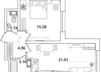 Продам однокомнатную квартиру, 46.2 м2, Санкт-Петербург, муниципальный округ Финляндский