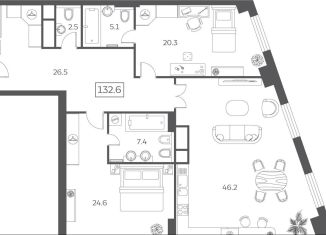 Продам 3-ком. квартиру, 132.7 м2, Москва, Мытная улица, 40к3, ЖК Скай Хаус